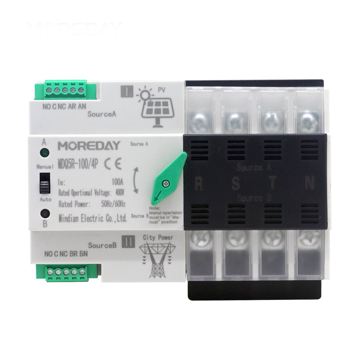 ATS Switch Automatic Transfer Switch PC Level 16A 20A 25A 32A 40A 50A 63A 2P 3P 4P for Solar System Isolator Switch 63amp